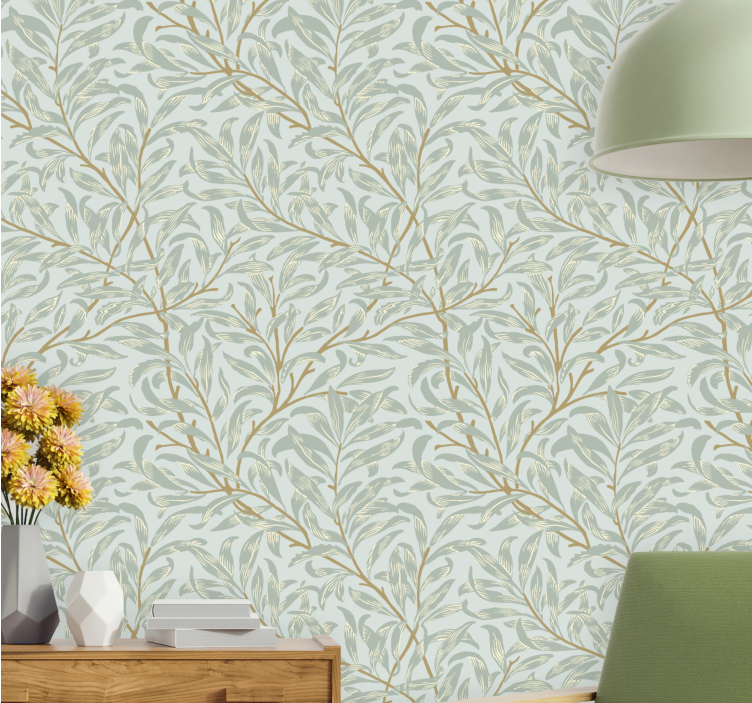 Leafy Branches leaf wallpaper - TenStickers