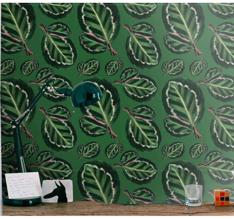 Lush green patterns leaf wallpaper - TenStickers