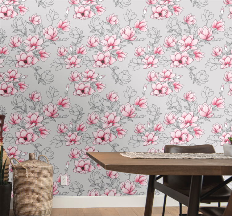Magnolia Floral Design flower wallpaper - TenStickers