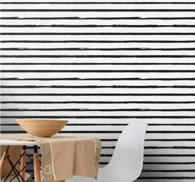 Minimalistic black stripes horizontal wallpaper - TenStickers
