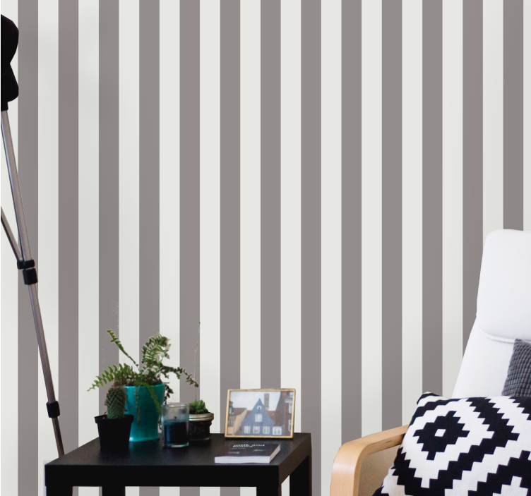 Modern gray shades pattern vertical stripes wallpaper - TenStickers