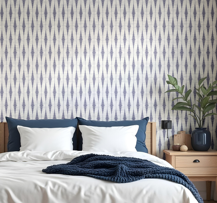 navy blue rabaul ikat wallpaper - TenStickers