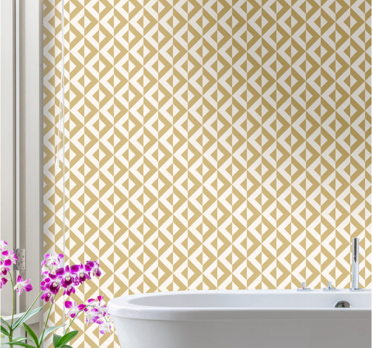 Nordic geometric mustard Living Room Wallpaper - TenStickers