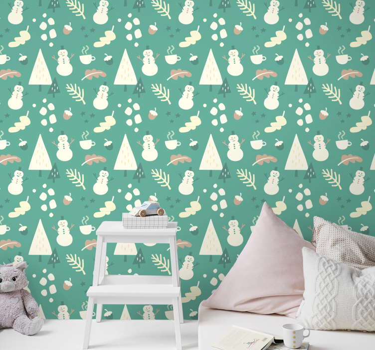 Nordic Winter Pattern skandinavian wallpaper - TenStickers