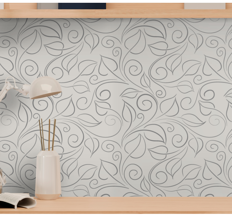 Ornamental Foliage leaf wallpaper - TenStickers
