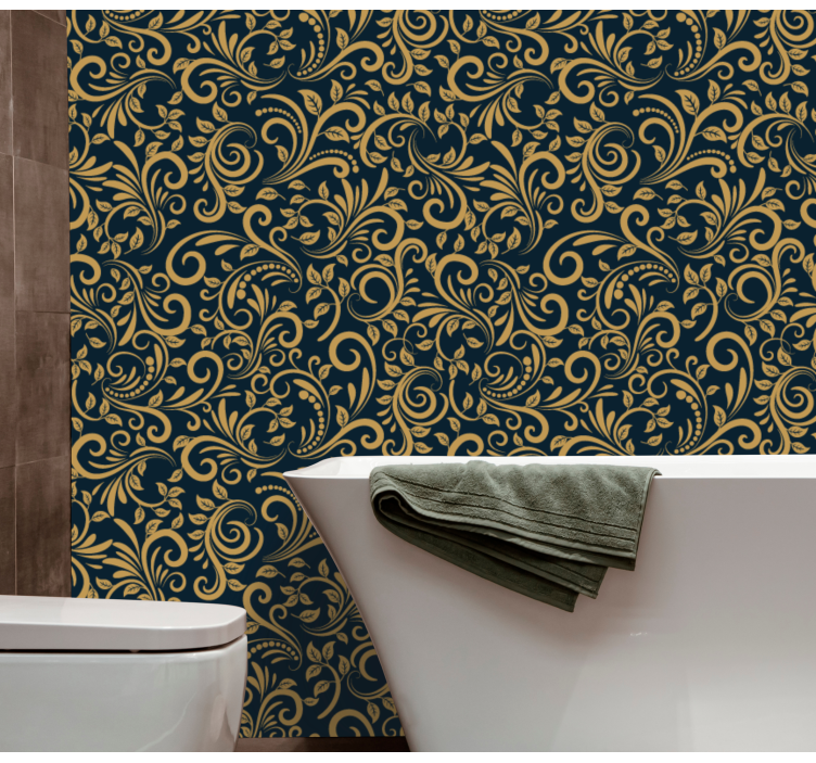 Ornate Foliage Pattern floral wallpaper - TenStickers