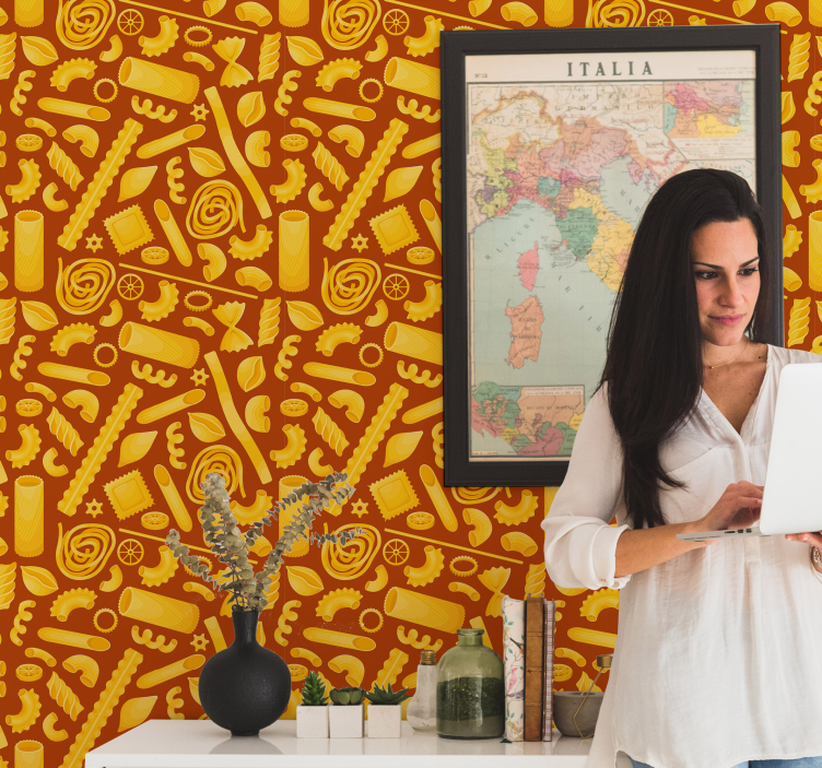 Pasta Patterns ornamental wallpaper - TenStickers