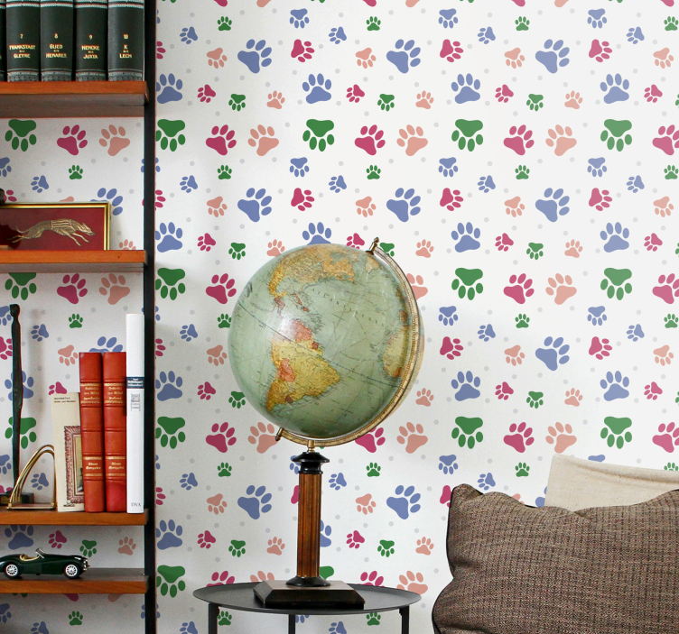 Paw Pattern Decor dog wallpaper - TenStickers