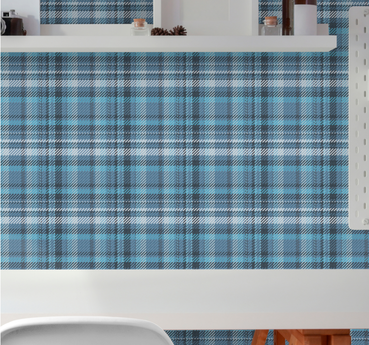 Plaid Pattern Design horizontal stripes wallpaper - TenStickers