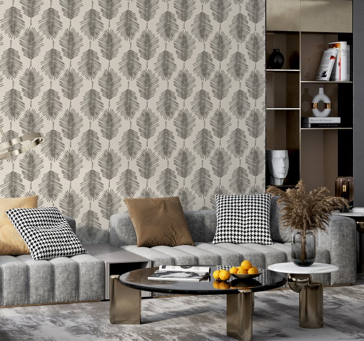 Plants Leaf Living Room Wallpaper - TenStickers