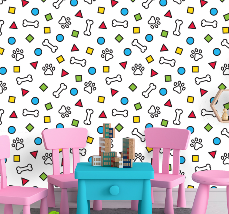 Playful Pet Motifs dog wallpaper - TenStickers