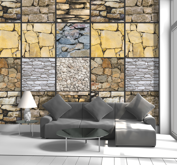 Puzzle with stones Textured Wallpaper - TenStickers