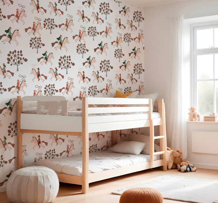 Riding in the forest horses wallpaper - TenStickers