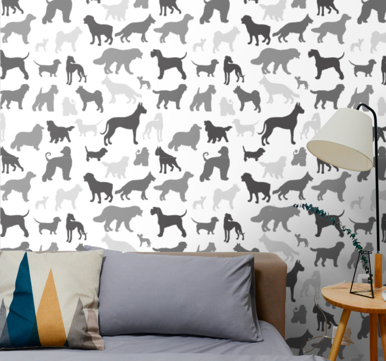 Silhouette Canines animal wallpaper - TenStickers
