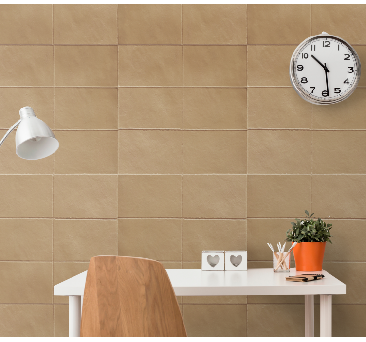 Smooth Tile Effect brick wallpaper - TenStickers