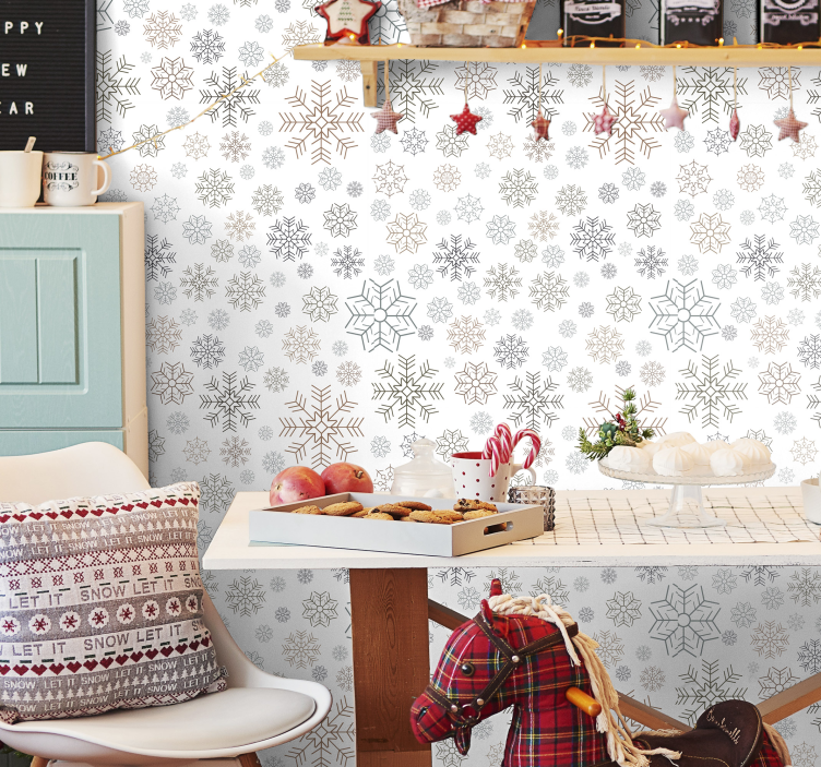 Snowflake Winter Charm christmas wallpaper - TenStickers