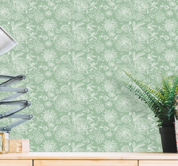 Soft Floral Elegance flower wallpaper - TenStickers