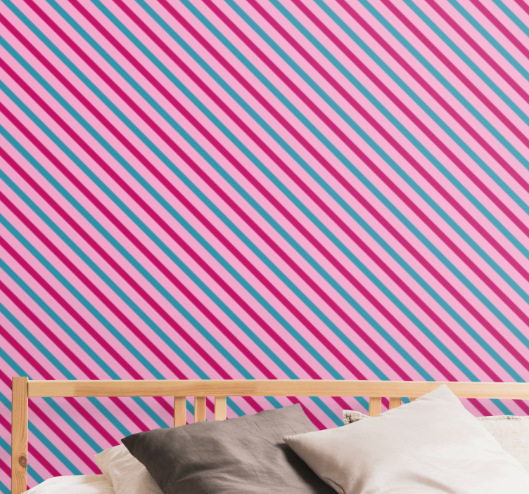 Striped Diagonal horizontal stripes wallpaper - TenStickers