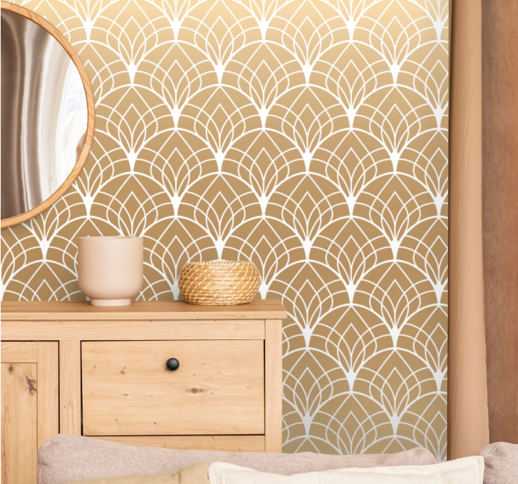 Stylish Leaf Shapes tile wallpaper - TenStickers