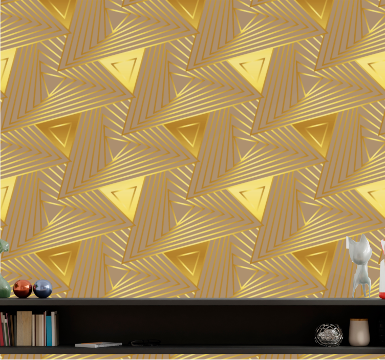 Golden pattern motif triangle wallpaper - TenStickers