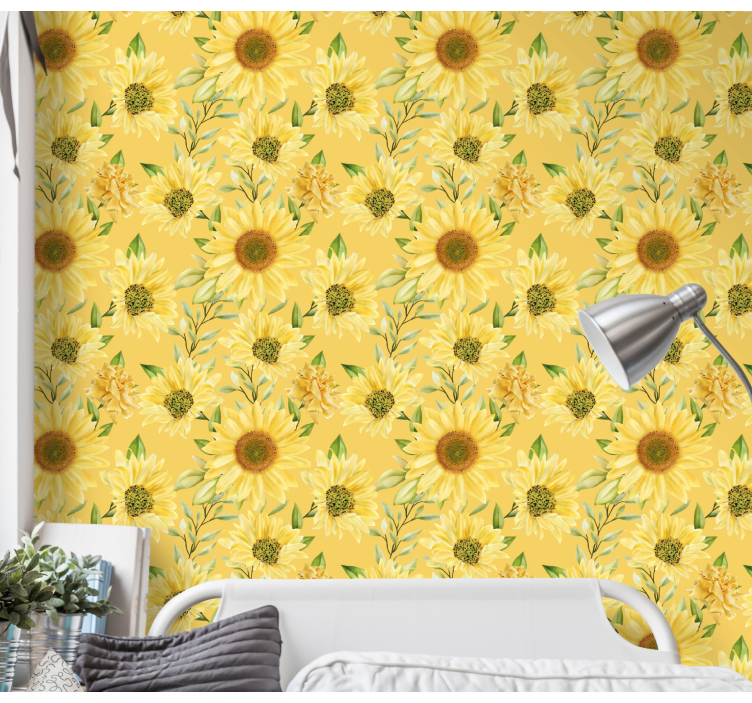 Sunflower Bloom flower wallpaper - TenStickers