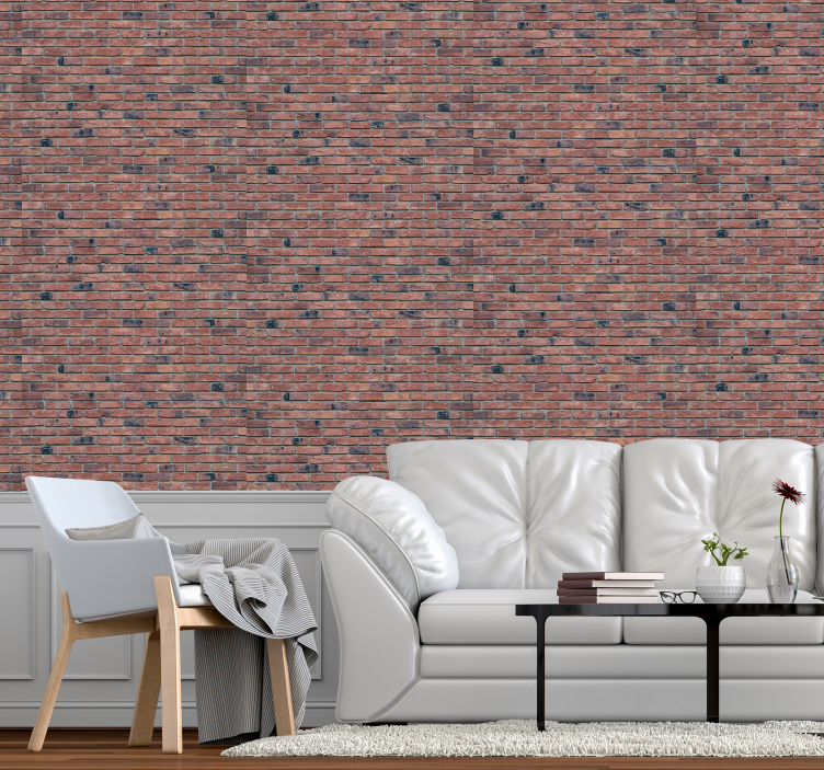 Classic red pattern brick wallpaper - TenStickers