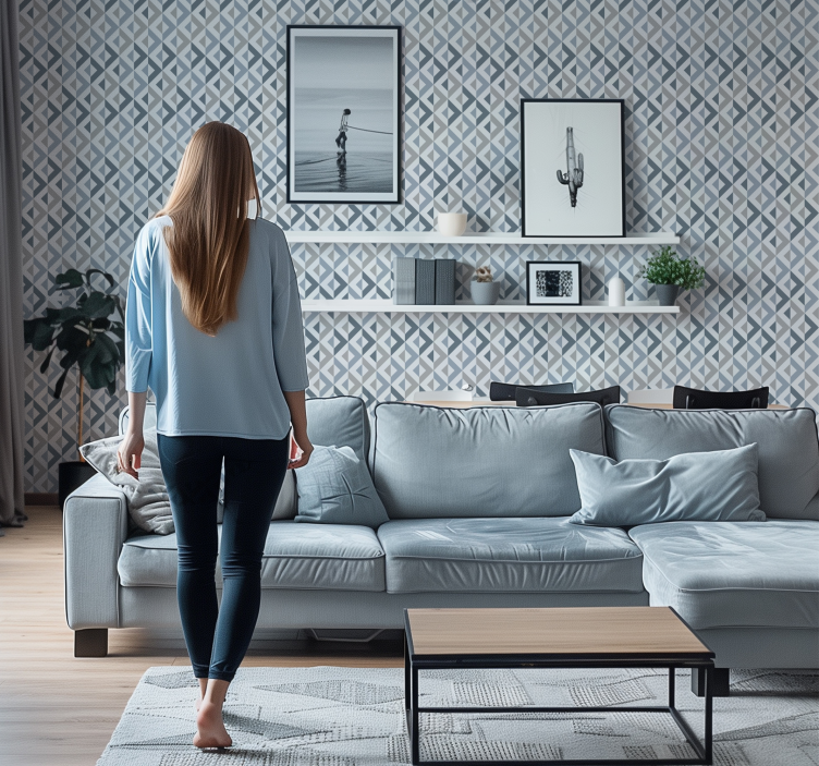 Triangles pattern geometric wallpaper - TenStickers