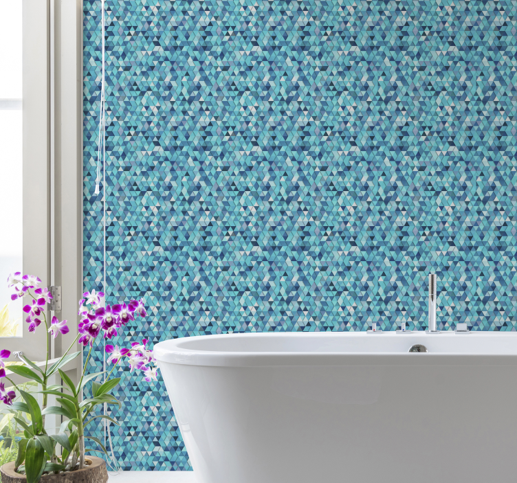 Triangular mosaic pattern bathroom wallpaper - TenStickers