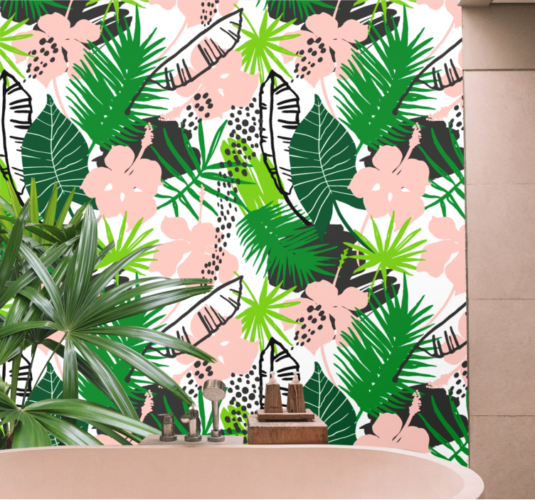 Tropical green delight jungle wallpaper - TenStickers