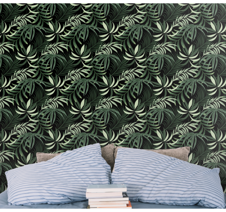 Tropical foliage arrangement jungle wallpaper - TenStickers