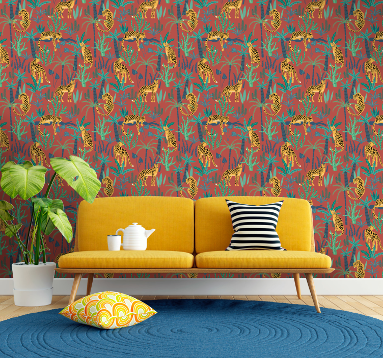 Tropical Jungle Scene animal wallpaper - TenStickers