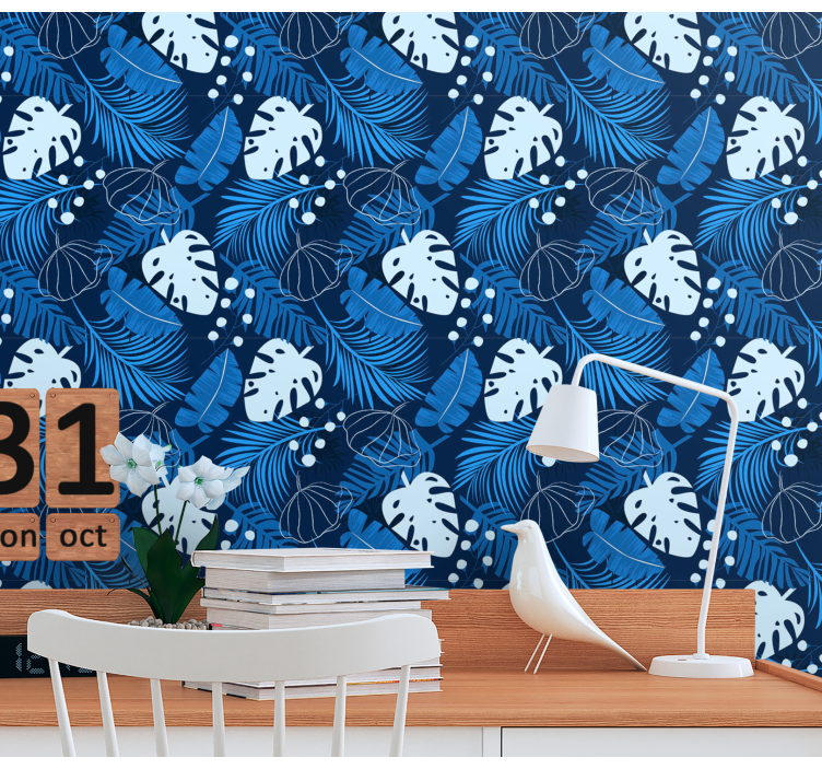 Tropical Monstera Design leaf wallpaper - TenStickers