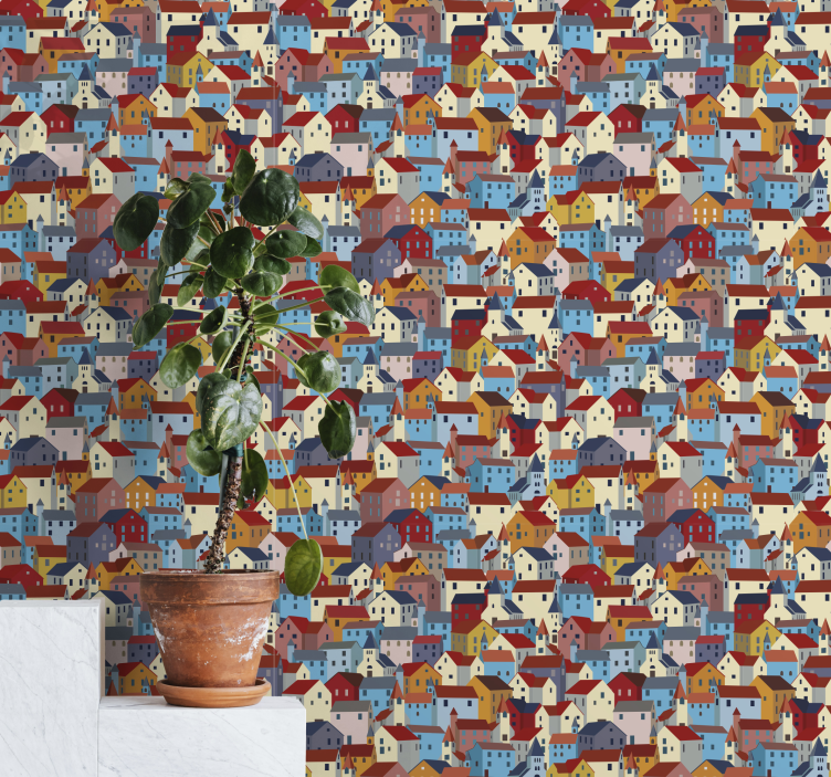Urban Patchwork city wallpaper - TenStickers