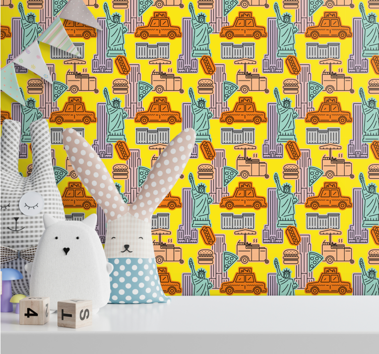 Urban Taxi Theme New York wallpaper - TenStickers