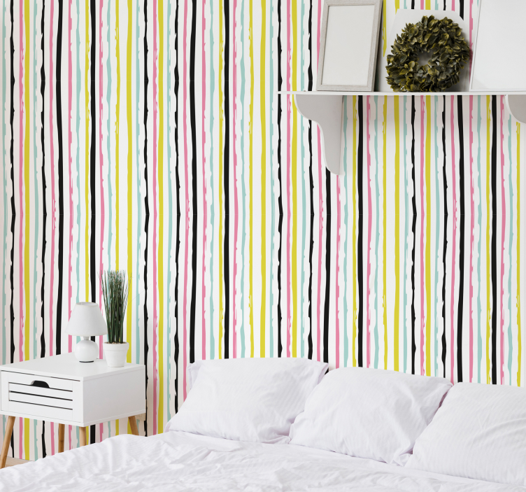 Upright Drizzling Lines vertical stripes wallpaper - TenStickers