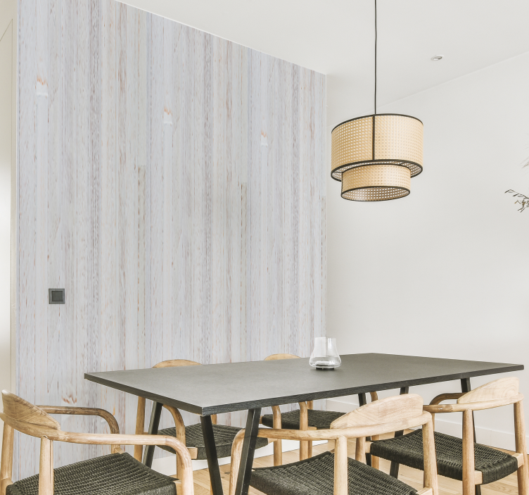 Whitewashed Planks wood effect wallpaper - TenStickers