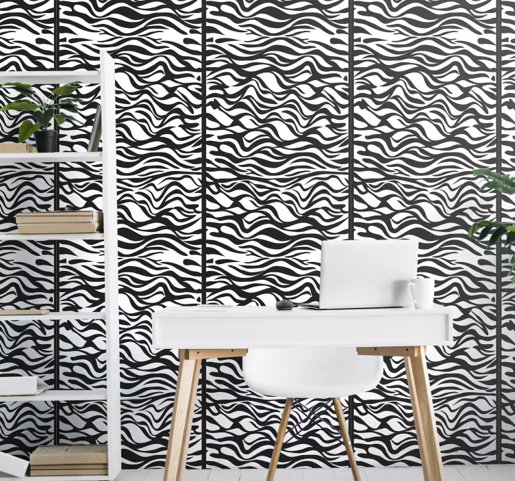 Zebra Stripes Pattern Wallpaper - TenStickers