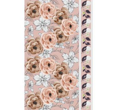 Elegant beige arrangement flower wallpaper - TenStickers