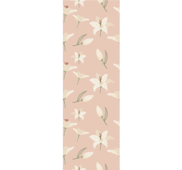 Beige delicate floral motif flower wallpaper - TenStickers