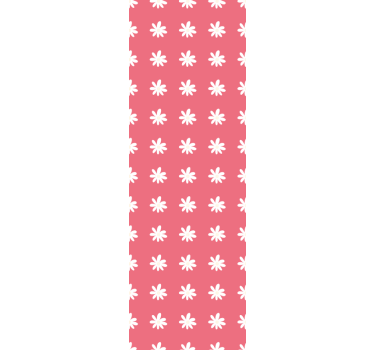 Red and white floral pattern flower wallpaper - TenStickers