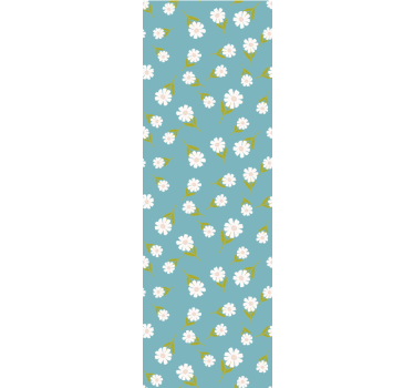 Turquoise daisy scatter flower wallpaper - TenStickers