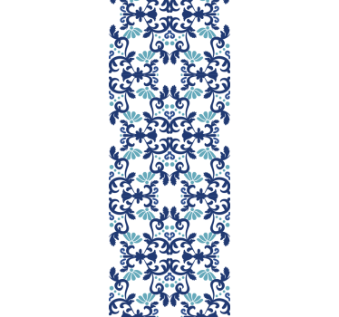 Ornate blue mosaic tile wallpaper - TenStickers