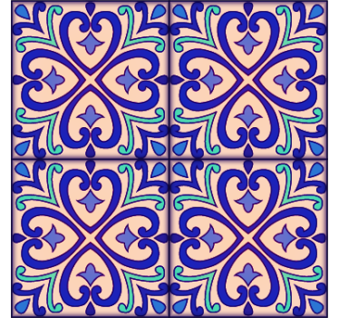 Tile wallpaper talavera floral design - TenStickers