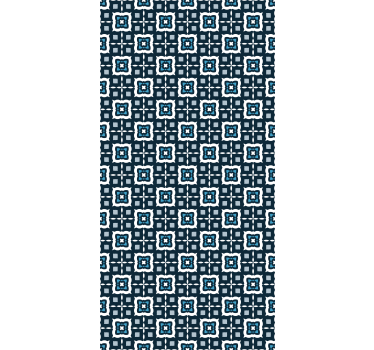 Tile wallpaper white and blue mosaic design - TenStickers