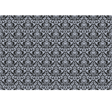 Tile wallpaper gray and black baroque mosaic design - TenStickers