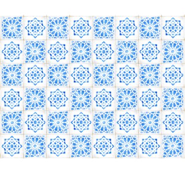 Tile wallpaper intricate blue designs - TenStickers