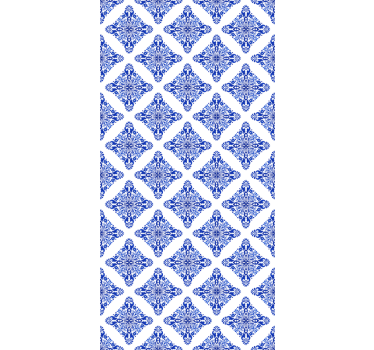 Patterned blue tile wallpaper - TenStickers