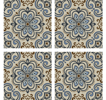 Tile wallpaper floral design - TenStickers