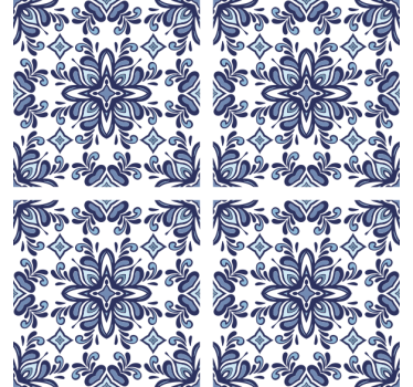 Tile wallpaper blue moroccan design - TenStickers