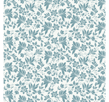 Tile wallpaper turquoise floral design - TenStickers